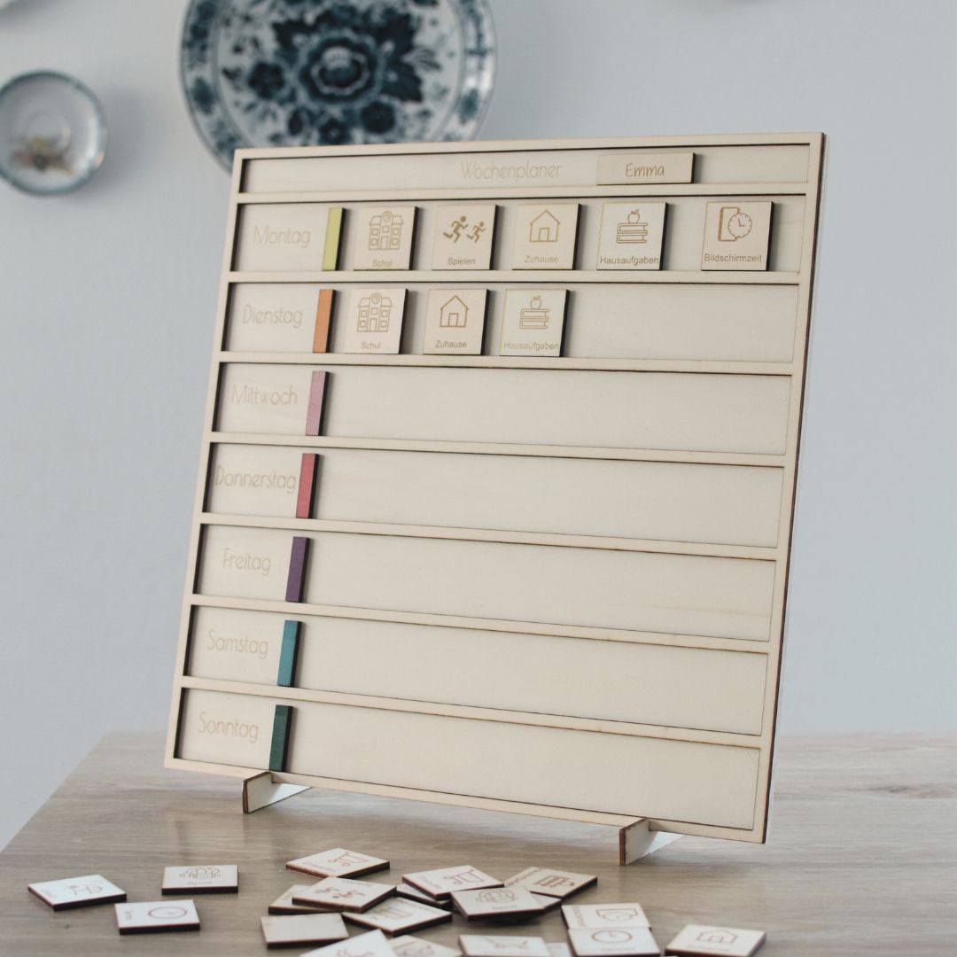 10004 Holz-Wochenplaner mit 46 Piktogrammen - Image 1