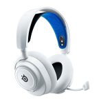 ⁦سماعة ألعاب SteelSeries Arctis Nova 7P اللاسلكية مع إلغاء الضوضاء - أبيض (لجهاز Playstation، الكمبيوتر الشخصي، Switch، والهواتف المحمولة)⁩ - الصورة ⁦7⁩