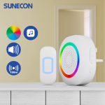 ⁦مجموعة ساعة باب لاسلكية بإضاءة LED ملونة من Sunecon⁩ - الصورة ⁦5⁩