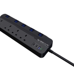 لوحة تمديد EGO BRISK STRIP PRO GAN PD45w بـ 3 منافذ USB وحماية من الصواعق 4 مراكز من النوع C