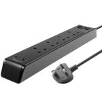 ⁦لوح تمديد حماية Targus 12 واط USB بـ 4 مواقع - APS10 AP-50⁩ - الصورة ⁦2⁩